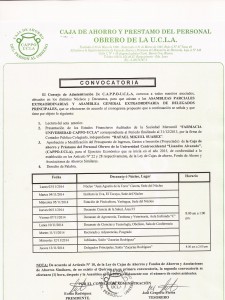 CONVOCATORIA ASAMBLEA 2014