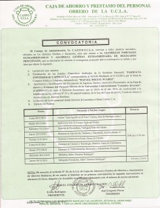 Asambleas Parciales Extraordinarias y General Extraordinaria de Delegados Principales Noviembre 2015