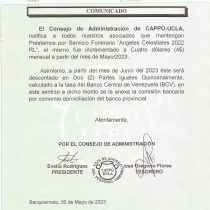 Comunicado Aumento Servicio Funerario